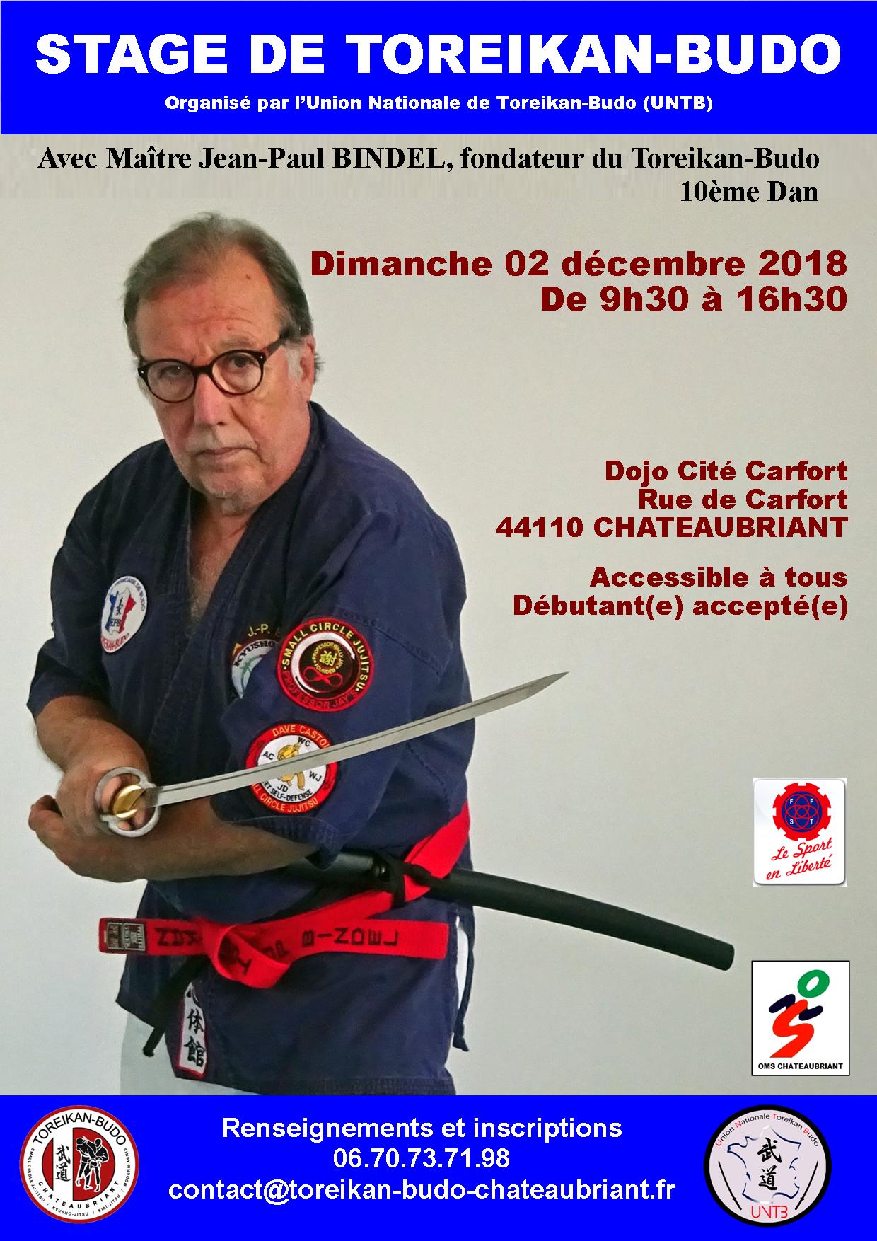 Stage national UNTB avec Maître Jean-Paul BINDEL, fondateur du Toreikan-Budo