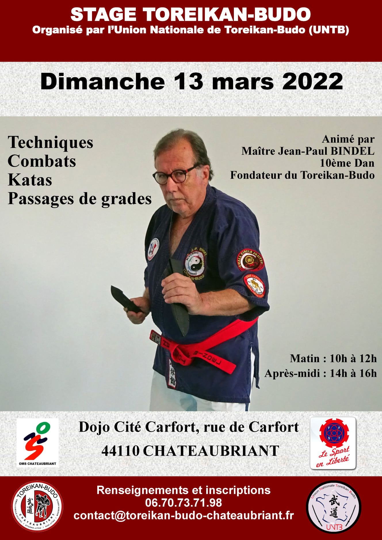 Stage de Toreikan-Budo avec Maître Jean-Paul BINDEL, fondateur de la discipline, 10ème Dan